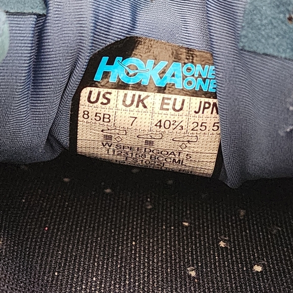 HOKA Speedgoat 5 Women’s Size 8.5B Blue Orange Trail Running Shoes Vibram EUC - Picture 13 of 13